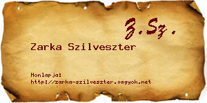 Zarka Szilveszter névjegykártya